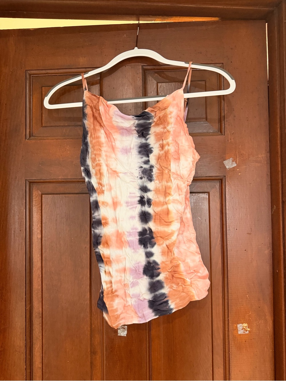 Young Fabulous & Broke Peach, Black and White Tie-Dye Cowl Neck Camisole